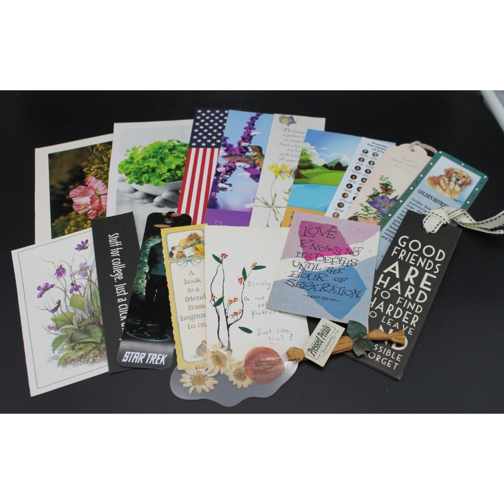 Vintage Bookmark Ephemera Lot Page Markers Floral Inspirational Star Trek Mixed